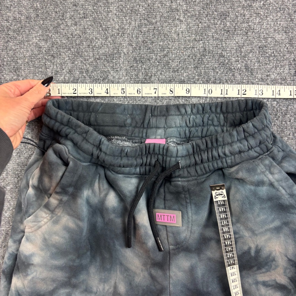 MARRIED TO THE MOB Women’s Tie Dye Black/Blue/Cream Sweatpant Joggers - Medium - Picture 5 of 9